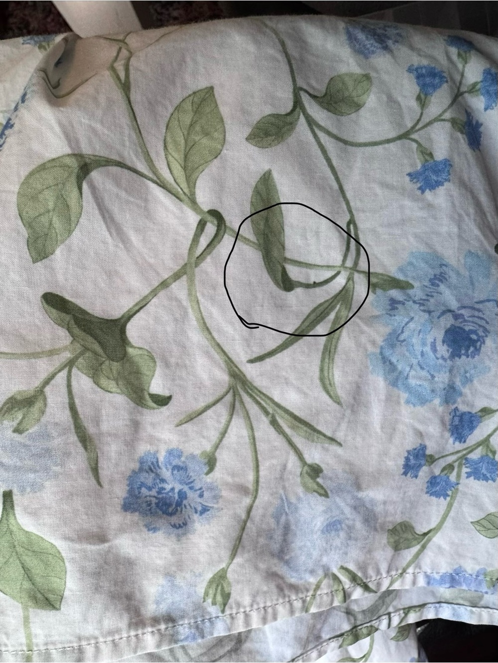 Hill House Home Florence Nap Skirt Sz L Blue White Floral Cottagecore Feminine - Picture 10 of 12